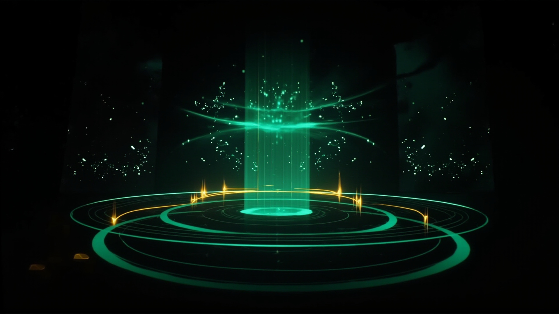 visualization of content flowing outward from a central hub across interconnected digital platforms